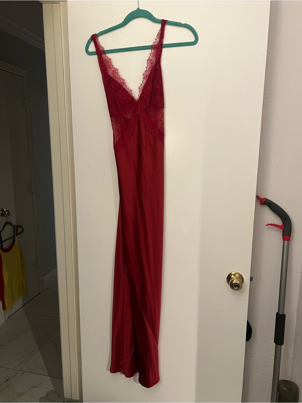 NEW! Red Lace-Trim Satin Slip Dress BRAND NEW- NEVER WORN!!!